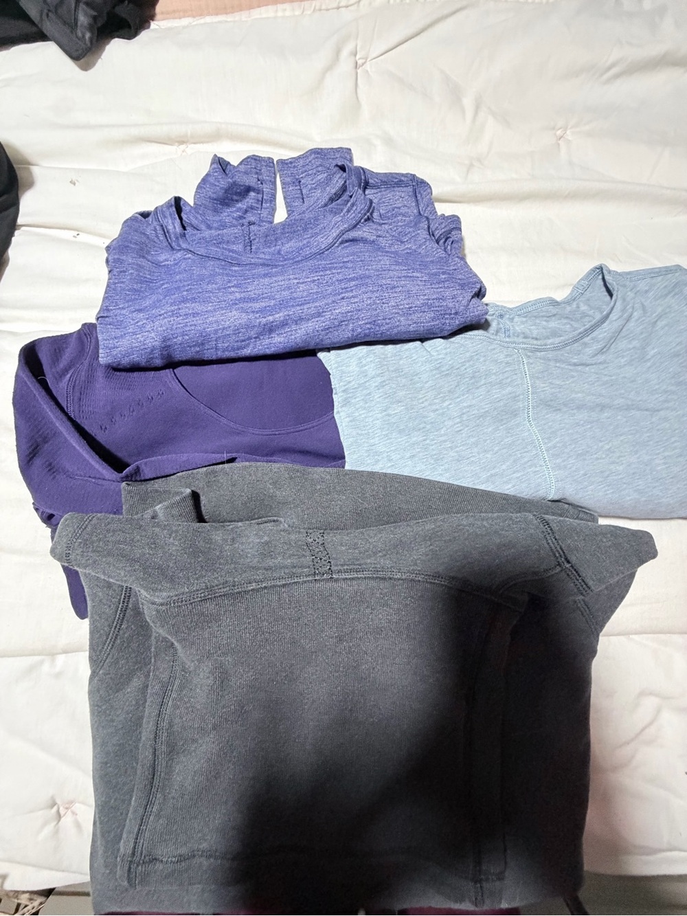 Lululemon Women's Active Tops in Purple, Lavender, Light Blue, and Charcoal